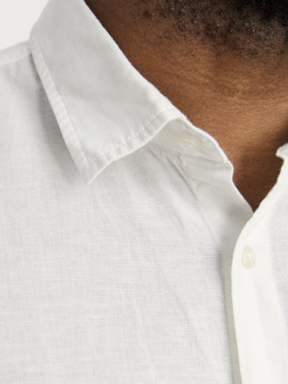 Jack & Jones Breeze Linen Blend Short Sleeve Shirt White - Ingek - Ingek 2XL-10XL