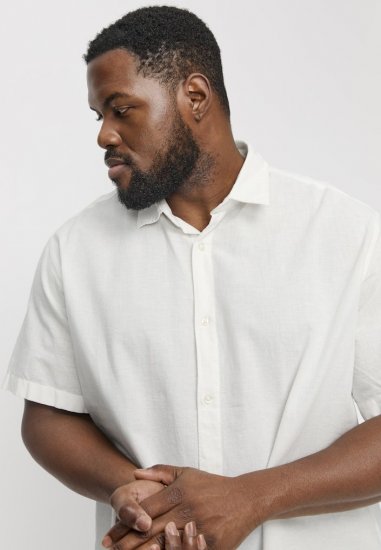 Jack & Jones Breeze Linen Blend Short Sleeve Shirt White - Ingek - Ingek 2XL-10XL