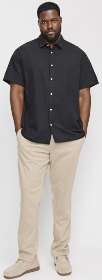 Jack & Jones Breeze Linen Blend Short Sleeve Shirt Black - Ingek - Ingek 2XL-10XL