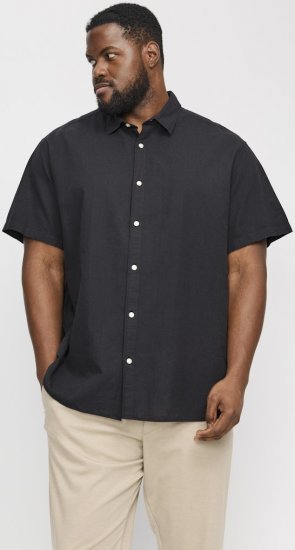 Jack & Jones Breeze Linen Blend Short Sleeve Shirt Black - Ingek - Ingek 2XL-10XL