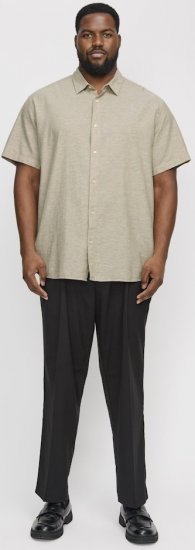 Jack & Jones Breeze Linen Blend Short Sleeve Shirt Beige - Ingek - Ingek 2XL-10XL