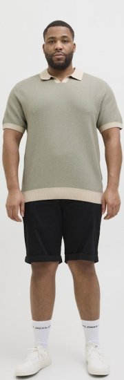 Jack & Jones Ceaston Knit Short Sleeve Sweater Vetiver - Pulóverek & kapucnis pulóverek - Pulóverek & Kapucnis pulóver 2XL-12XL