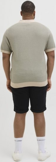 Jack & Jones Ceaston Knit Short Sleeve Sweater Vetiver - Pulóverek & kapucnis pulóverek - Pulóverek & Kapucnis pulóver 2XL-12XL