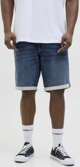 Jack & Jones Rick Con I.K. SHORTS GE 132 SN Blue Denim - Rövidnadrág - Nagyméretű Rövidnadrág W40-W60