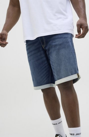 Jack & Jones Rick Con I.K. SHORTS GE 132 SN Blue Denim - Rövidnadrág - Nagyméretű Rövidnadrág W40-W60
