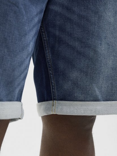 Jack & Jones Rick Con I.K. SHORTS GE 132 SN Blue Denim - Rövidnadrág - Nagyméretű Rövidnadrág W40-W60