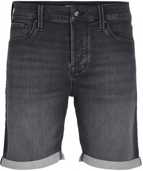 Jack & Jones Rick Con I.K. SHORTS Black Denim - Rövidnadrág - Nagyméretű Rövidnadrág W40-W60
