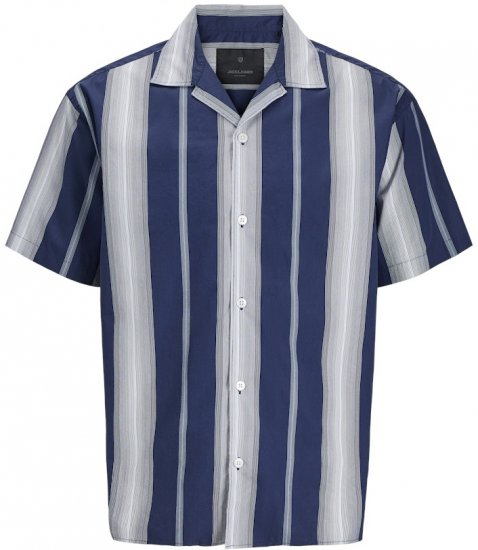 Jack & Jones Palermo Restort Print Short Sleeve Shirt Navy - Ingek - Ingek 2XL-10XL