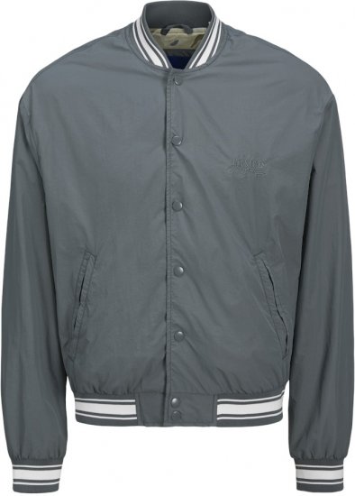 Jack & Jones Almeria Varsity Bomber Jacket Grey - Kabátok - Nagyméretű Kabátok - 2XL-8XL