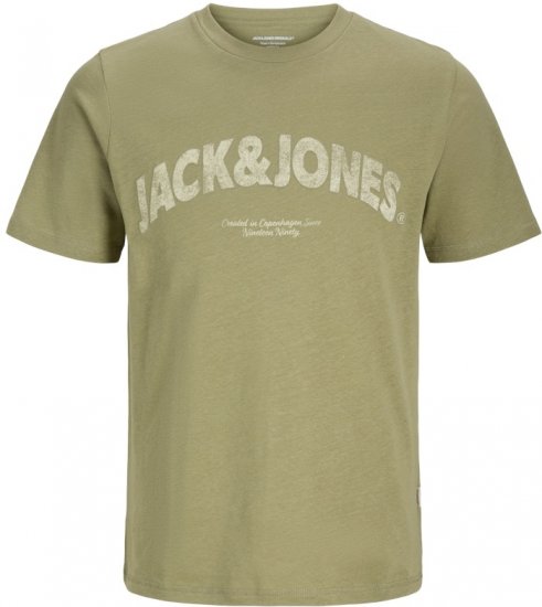 Jack & Jones Almeria Bold Branding T-Shirt Khaki Green - Pólók - Nagyméretű pólók - 2XL-14XL