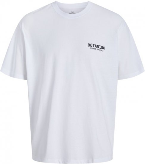 Jack & Jones Botaniq Crew Neck T-Shirt Bright White - Pólók - Nagyméretű pólók - 2XL-14XL