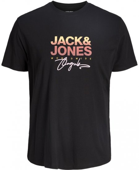 Jack & Jones Canggu Crew Neck T-Shirt Black - Pólók - Nagyméretű pólók - 2XL-14XL