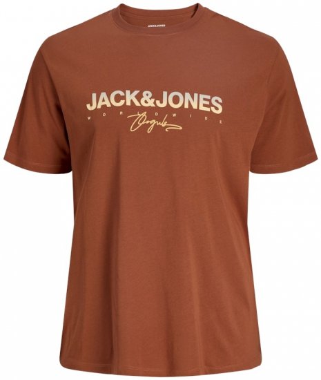 Jack & Jones Canggu Crew Neck T-Shirt Brown - Pólók - Nagyméretű pólók - 2XL-14XL
