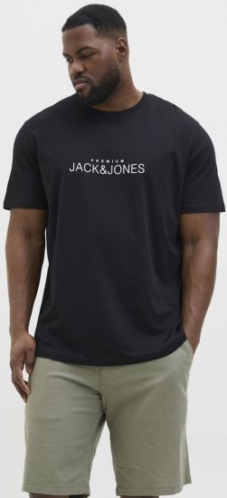 Jack & Jones Lavance Crew Neck T-Shirt Black Beauty - Pólók - Nagyméretű pólók - 2XL-14XL