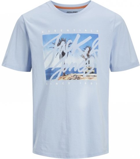 Jack & Jones Colton Photoprint Crew Neck T-Shirt Chambray Blue - Pólók - Nagyméretű pólók - 2XL-14XL