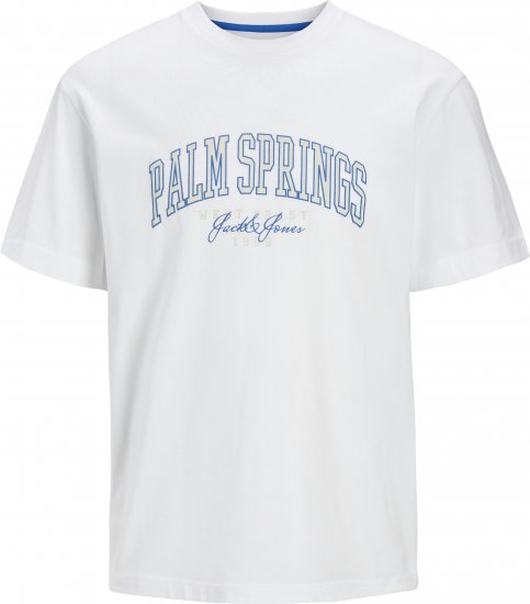 Jack & Jones Detroit Crew Neck T-Shirt White - Pólók - Nagyméretű pólók - 2XL-14XL