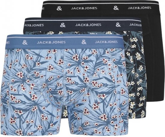 Jack & Jones Zach Trunks 3-Pack Chambray Blue - Alsónemű & strandruhák - Nagyméretű Alsónemű 2XL-8XL