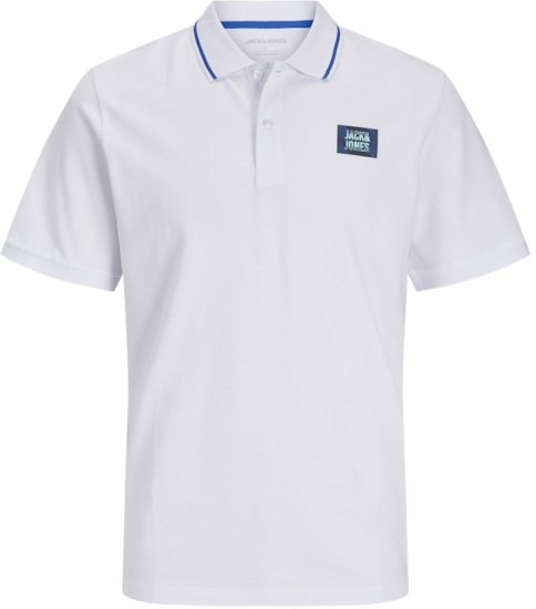 Jack & Jones Hudson Short Sleeve Polo White - Pólóingek - Galléros Pólók 2XL-8XL - Pólóingek 2XL-8XL