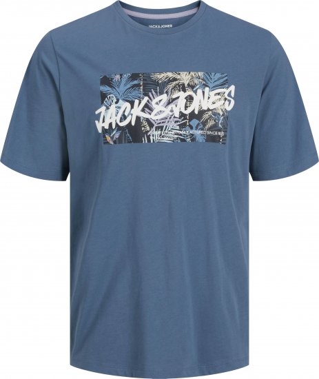 Jack & Jones Hawaii Shape Crew Neck T-Shirt Blue - Pólók - Nagyméretű pólók - 2XL-14XL
