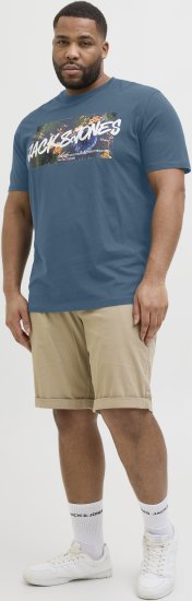Jack & Jones Hawaii Shape Crew Neck T-Shirt Blue - Pólók - Nagyméretű pólók - 2XL-14XL