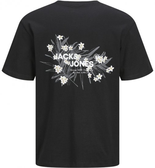 Jack & Jones Hawaii Crew Neck T-Shirt Black - Pólók - Nagyméretű pólók - 2XL-14XL