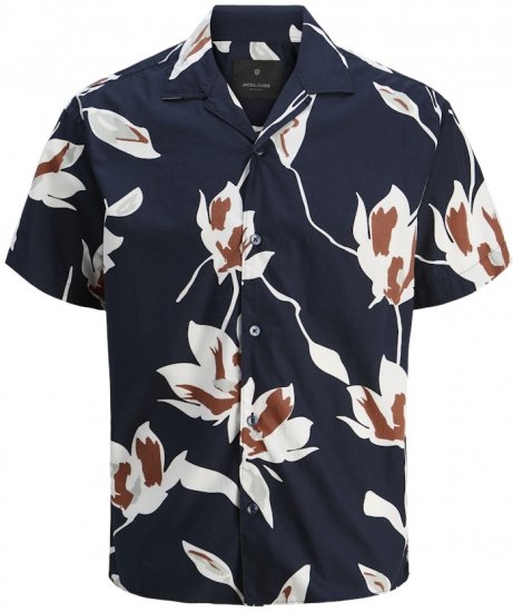 Jack & Jones Palermo Resort Print Short Sleeve Shirt Dark Blue - Ingek - Ingek 2XL-10XL