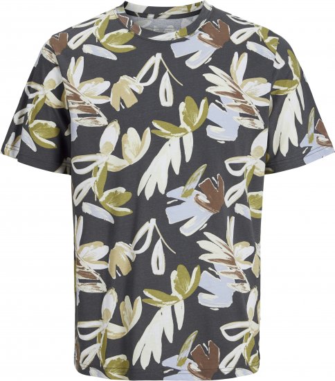 Jack & Jones Varenna AOP Crew Neck T-Shirt Grey - Pólók - Nagyméretű pólók - 2XL-14XL