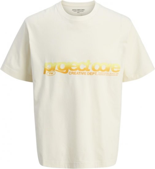 Jack & Jones Project Core Loose Fit Summer T-Shirt Off White - Pólók - Nagyméretű pólók - 2XL-14XL