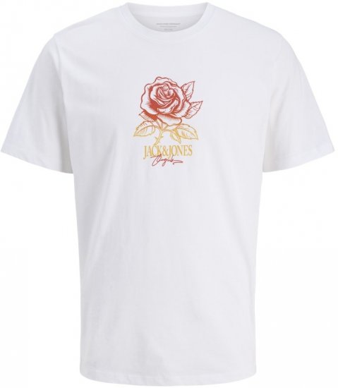 Jack & Jones Almeria Crew Neck T-Shirt Bright White - Pólók - Nagyméretű pólók - 2XL-14XL