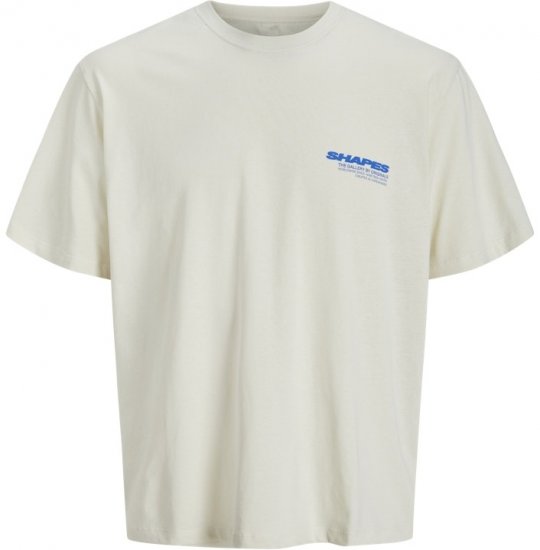 Jack & Jones Fold Crew Neck T-Shirt Antique White - Pólók - Nagyméretű pólók - 2XL-14XL
