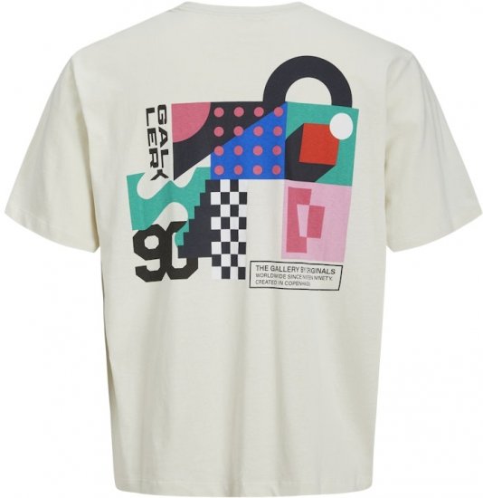 Jack & Jones Fold Crew Neck T-Shirt Antique White - Pólók - Nagyméretű pólók - 2XL-14XL