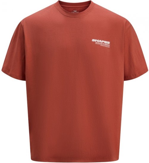 Jack & Jones Fold Crew Neck T-Shirt Red - Pólók - Nagyméretű pólók - 2XL-14XL