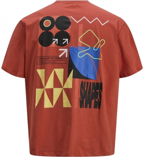 Jack & Jones Fold Crew Neck T-Shirt Red - Pólók - Nagyméretű pólók - 2XL-14XL