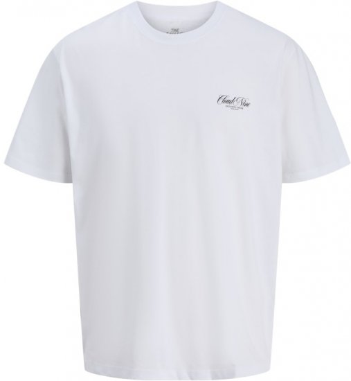 Jack & Jones Marina Crew Neck T-Shirt Bright White/Cloud Nine - Pólók - Nagyméretű pólók - 2XL-14XL