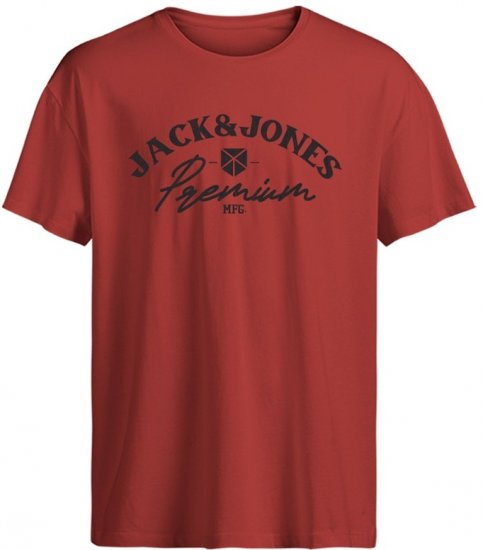 Jack & Jones Blurobar Crew Neck T-Shirt Red - Pólók - Nagyméretű pólók - 2XL-14XL