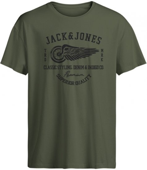 Jack & Jones Blurobar Crew Neck T-Shirt Green - Pólók - Nagyméretű pólók - 2XL-14XL