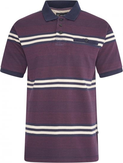Kam Jeans 5506 Stripe Rugby Polo With Jacquard Collar & Cuffs Navy - Pólóingek - Galléros Pólók 2XL-8XL - Pólóingek 2XL-8XL