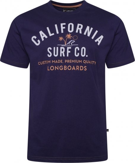 Kam Jeans 5766 California Surf Co T-Shirt Navy Academy - Pólók - Nagyméretű pólók - 2XL-14XL