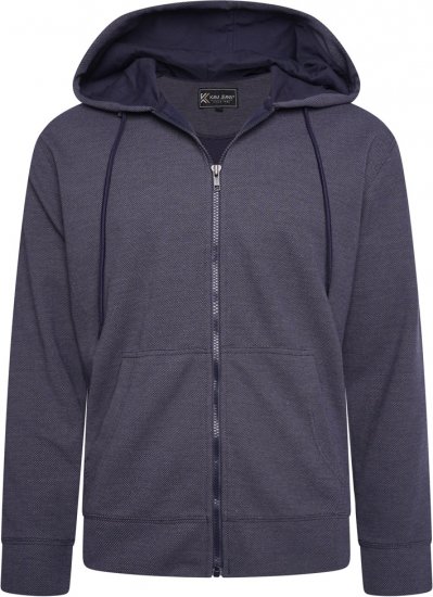 Kam Jeans 7078 Textured Interlock Hoody Indigo - Pulóverek & kapucnis pulóverek - Pulóverek & Kapucnis pulóver 2XL-12XL