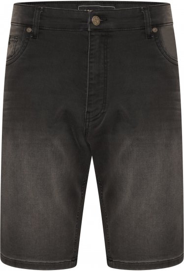 Kam Jeans NUNEZ2 Knitted Denim Stretch Shorts Charcoal - Rövidnadrág - Nagyméretű Rövidnadrág W40-W60