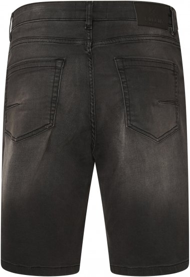 Kam Jeans NUNEZ2 Knitted Denim Stretch Shorts Charcoal - Rövidnadrág - Nagyméretű Rövidnadrág W40-W60