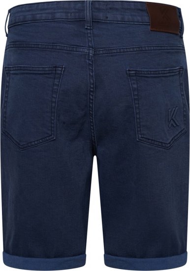 Kam Jeans Onana Embossed Wash Denim Shorts Smokey Blue - Rövidnadrág - Nagyméretű Rövidnadrág W40-W60