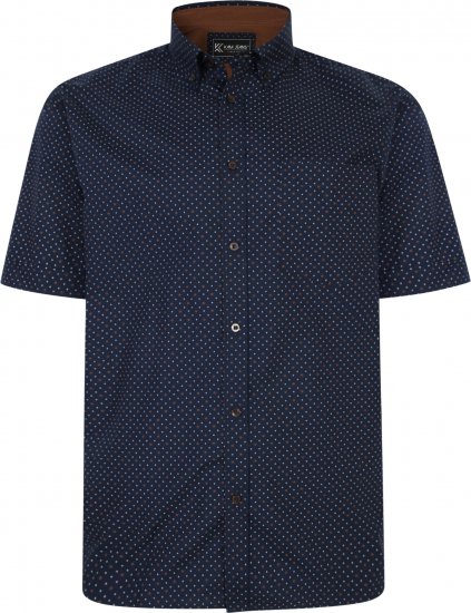 Kam Jeans P019 Premium Floral Short Sleeve Shirt Navy - Ingek - Ingek 2XL-10XL