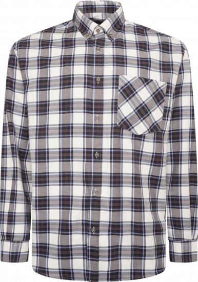Kam Jeans P039 Premium Cotton Check Long Sleeve Shirt Navy - Ingek - Ingek 2XL-10XL