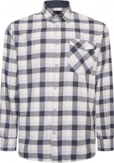 Kam Jeans P040 Premium Flannel Retro Check Shirt Indigo - Ingek - Ingek 2XL-10XL