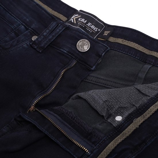 Kam Jeans Pepe Knitted Denim Shorts Blue-Black - Rövidnadrág - Nagyméretű Rövidnadrág W40-W60