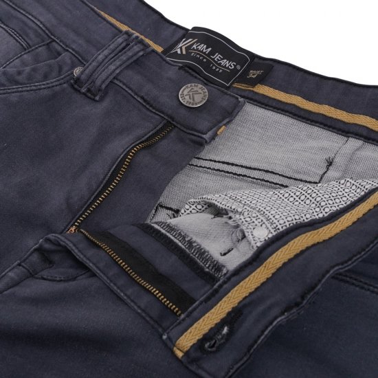 Kam Jeans Pepe Knitted Denim Shorts Charcoal - Rövidnadrág - Nagyméretű Rövidnadrág W40-W60
