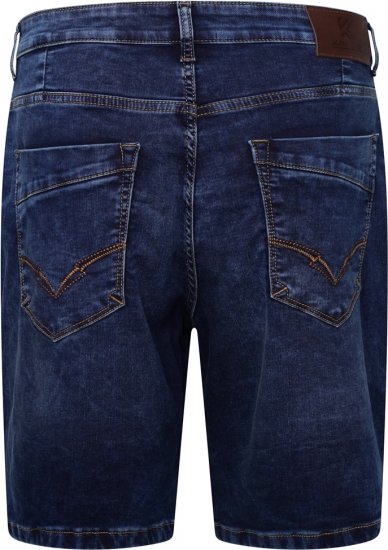 Kam Jeans Pepe Knitted Denim Shorts Random Mid Wash Blue - Rövidnadrág - Nagyméretű Rövidnadrág W40-W60