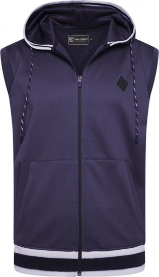 Kam Jeans TS005 Retro Tracky Set (Shorts/Sleeveless Hoodie) Navy - Tréningruhák - Nagyméretű Férfi Tréningruhák