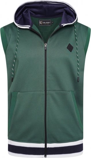 Kam Jeans TS005 Retro Tracky Set (Shorts/Sleeveless Hoodie) Racing Green - Tréningruhák - Nagyméretű Férfi Tréningruhák